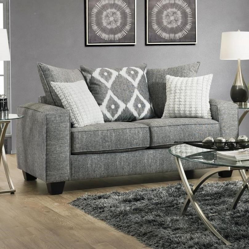 Albany 464 Casual Modern Loveseat with Pillow Back A1 Furniture